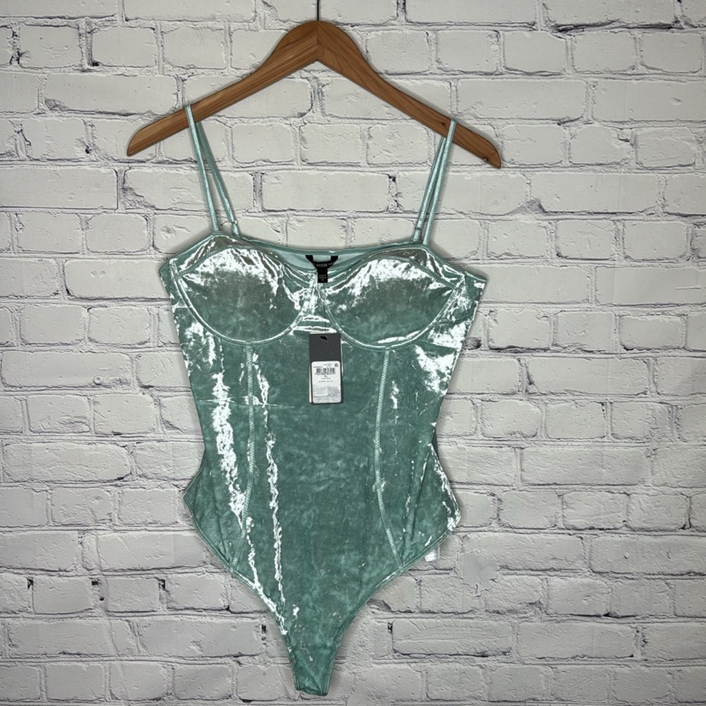 NWT Guess SL Rariah Velvet Thong Bodysuit Size XL
